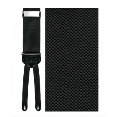 Black Silk Basket Weave (Teramo) Suspenders